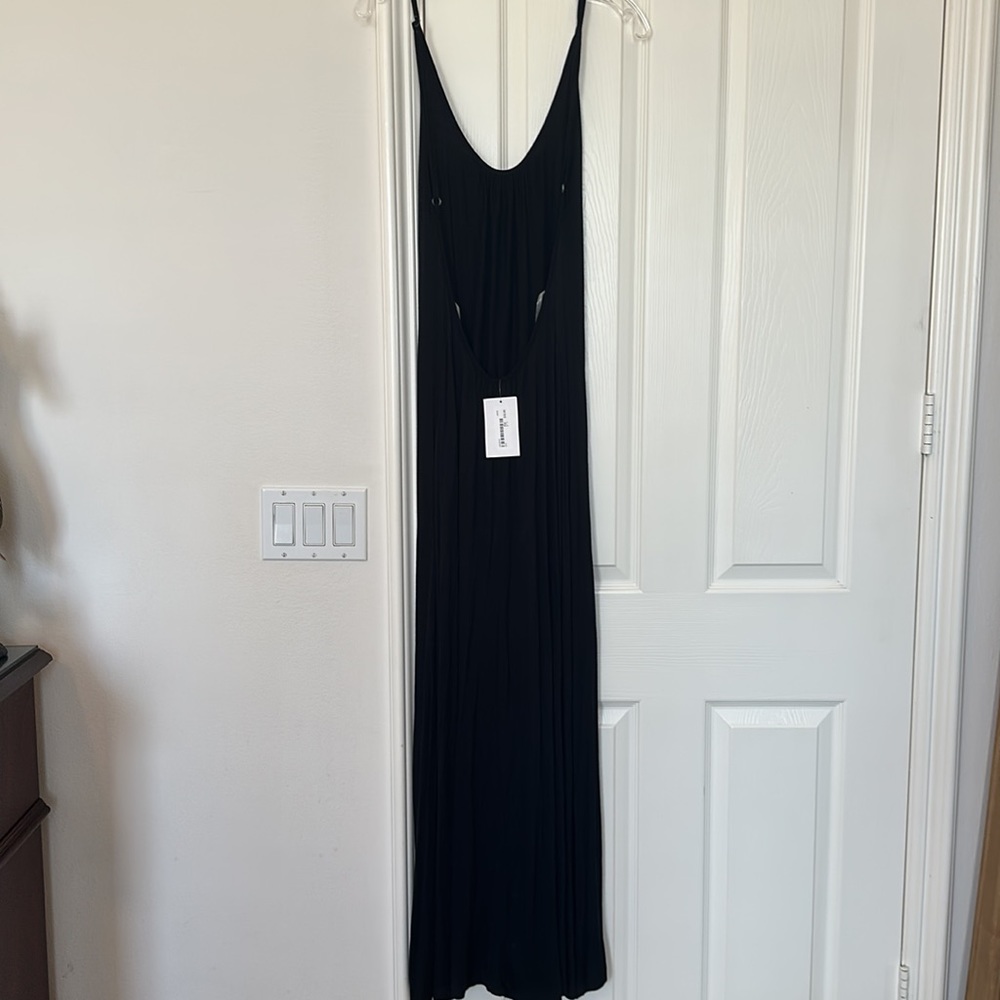 Jolie Low-back black maxi dress. Large w/ adjustable straps. New with tags. - Picture 2 of 3